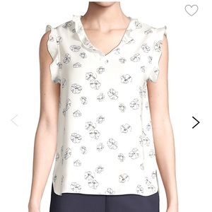 Lord & Taylor Short Sleeve Flouncy Blouse Size M